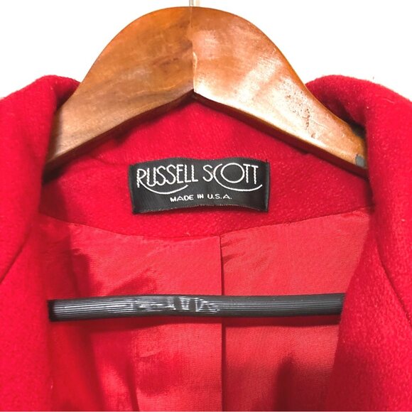 Vintage Russell Scott Red Wool Blend Coat Made In USA - Picture 2 of 6